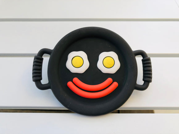 Black frying pan breakie - Silicone Teething Toy