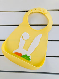 Yellow Bunny Ears Silicone Bib