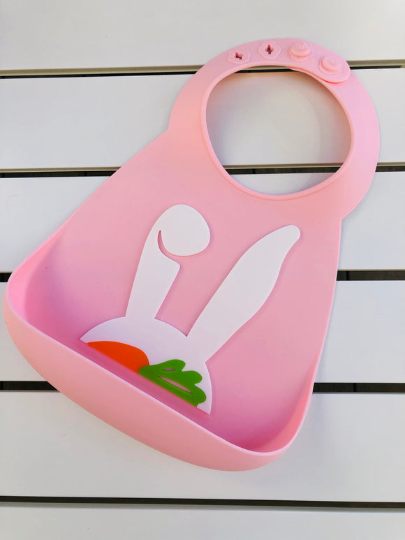 Pink Bunny Ears Silicone Bib