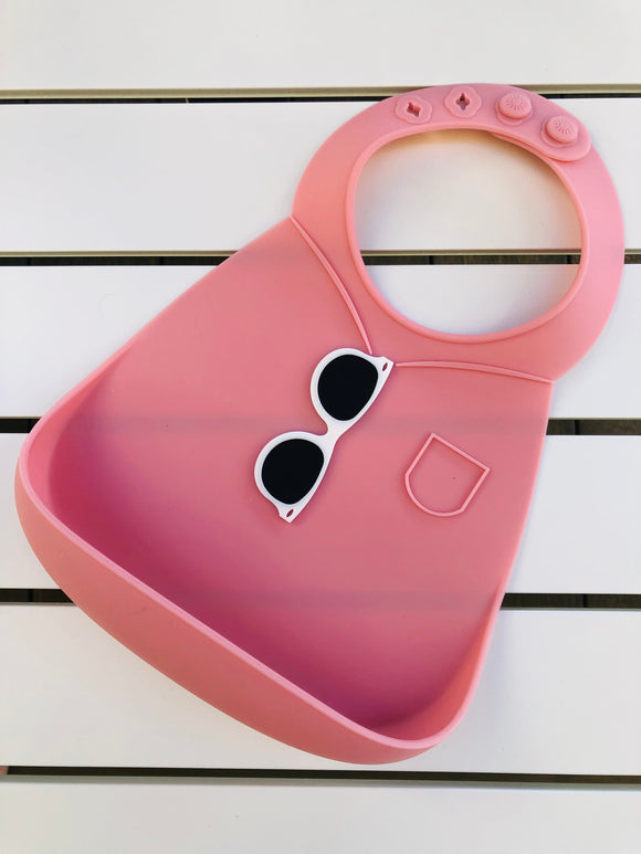 Pink Sunglass Silicone Bibs