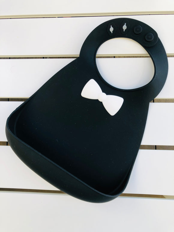 Black Tux Silicone Bib