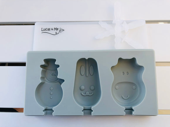 Snowman, Bunny & Cow Ice-Cream Moulds